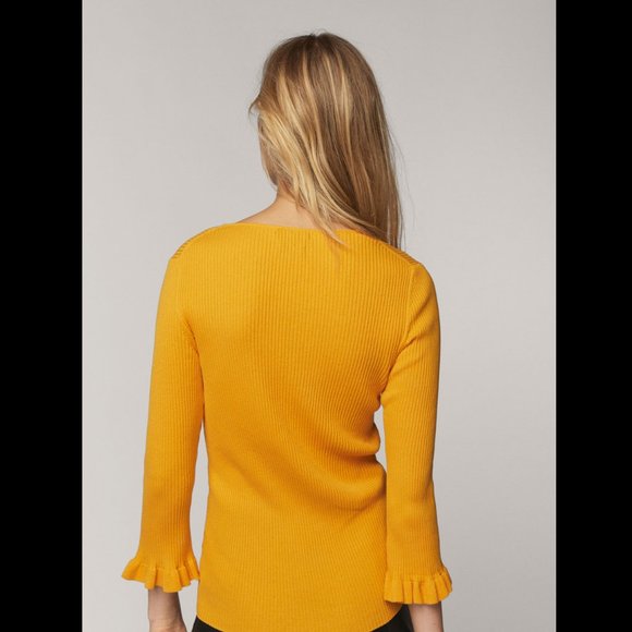 SOLD! MASSIMO DUTTI Ribbed Sweater with Ruffled Cuffs - Picture 3 of 6
